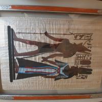 papiro in vetro doppio con cornice