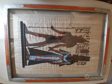 papiro in vetro doppio con cornice