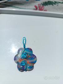 ciondolo in pasta polimerica e alluminio