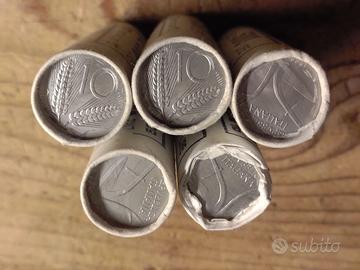 10 LIRE-ANNO 1988-5 ROTOLINI DA 50 PEZZI-FDC-