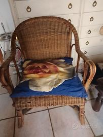 poltroncina in vimini/ bambù,vintage