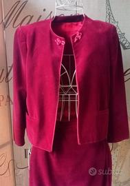 Completo Max Mara vintage in velluto bordeaux - 42