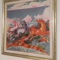 Foulard di Aligi Sassu "I cavalli innamorati"
