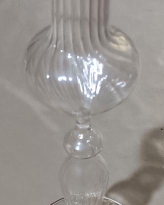 Candeliere vintage in vetro soffiato
