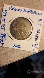 Moneta 20 soldi Regno Sardegna 1796