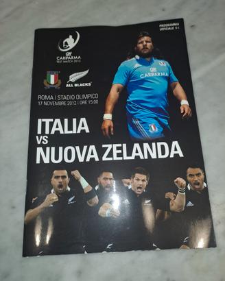 Programma ufficiale rugby Italia - Nuova Zelanda