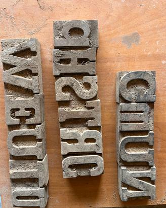 caratteri serigrafici in legno