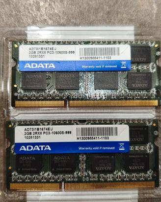 RAM ADATA 4GB (2x2GB) DDR3 1333MHz 
