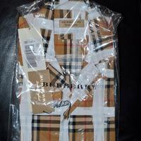 camicia Burberry a maniche corte con check quadri