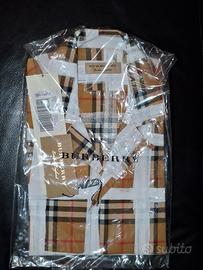 camicia Burberry a maniche corte con check quadri