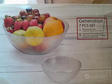 coppa con 6 coppette vetro, 