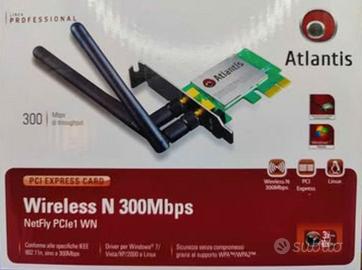Scheda di Rete PCI Wireless N 300 bps 2 antenne-At