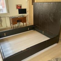 Testata e bordi letto matrimoniale in pelle