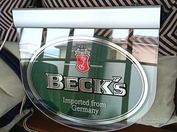 Insegna Birra Beck's Luminosa  Vintage Arredo Casa