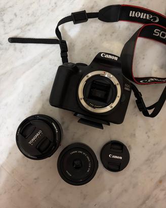 Canon EOS 2000D con 2 obiettivi, borsa e treppiedi