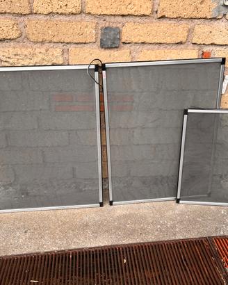 set di 3 zanzariere a telaio fisso in alluminio