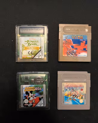 4 Giochi Game Boy:Super Mario, Tetris, Jungle Book