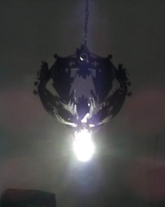 lampadario ferro battuto artigianale 