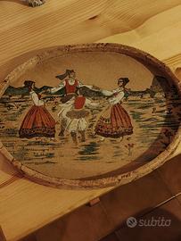 piatto decorativo in sughero sardo artigianale