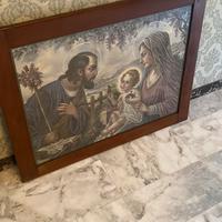 Quadro sacra famiglia arte povera