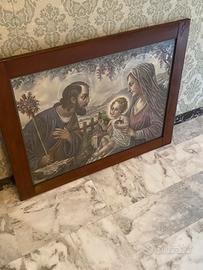 Quadro sacra famiglia arte povera