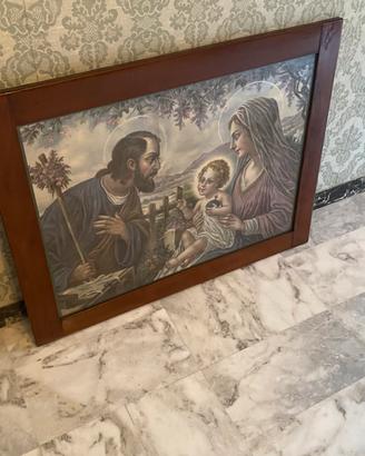 Quadro sacra famiglia arte povera
