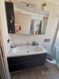 Mobile Sospeso Bagno con specchio contenitore