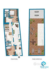 Casa singola con terrazza sovrastante