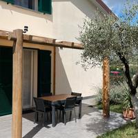 Pergola addossata 4x3 m in abete (colore rovere)