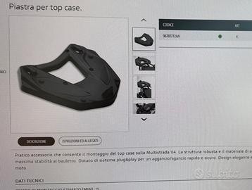 Piastra bauletto DUCATI  V4 MULTISTRADA GIVI