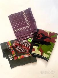 Set 3 bandane cotone y2k vintage harley/military .