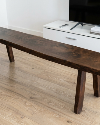 Panca massello 2 metri legno noce artigianale