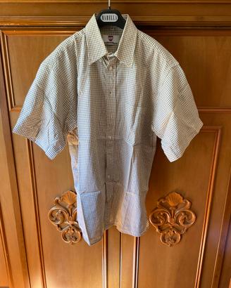Camicia Eton Blues a quadri maniche corte