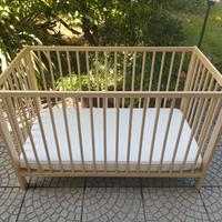 Lettino IKEA SNIGLAR con sbarre e materasso