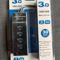USB Hub 3.0 SuperSpeed 4 Porte – 5Gbps, Nuovo