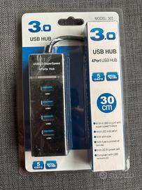 USB Hub 3.0 SuperSpeed 4 Porte – 5Gbps, Nuovo