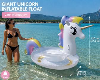 Unicorno Gonfiabile Gigante Mare Piscina Isola 