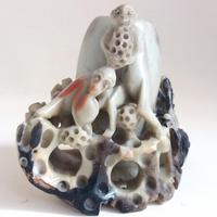 Scultura vintage cinese in pietra saponaria