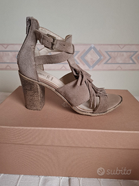 Sandali Cinti in pelle scamosciata con frange, tac