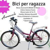bicicletta per ragazza marca Auroracicli 
