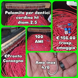 Palamito in cordino 100 ami per dentice