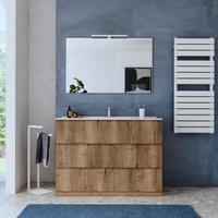 Mobile bagno 120 cm cannettato rovere acacia