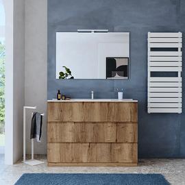 Mobile bagno 120 cm cannettato rovere acacia