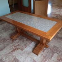 Tavolo in Rovere Massiccio con Piano in Marmo