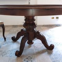 Tavolo rotondo noce massello artigianato veneto