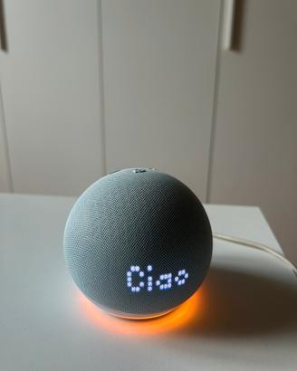 Echo Dot 5 Con Orologio Azzurro