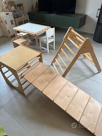 Triangolo di Pikler + Cubo + Rampa