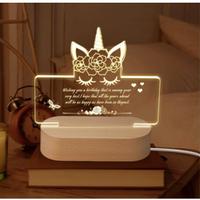 Luce Notturna Bambini unicorno trasparente