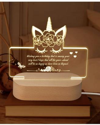 Luce Notturna Bambini unicorno trasparente