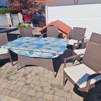 Set tavolo e sedie da giardino